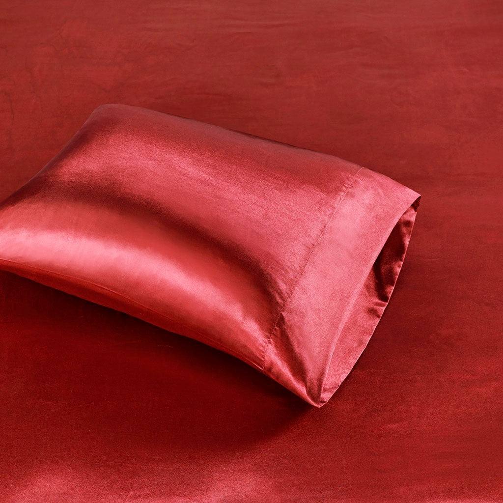 Luxury Satin 6-Piece Sheet Set, Red