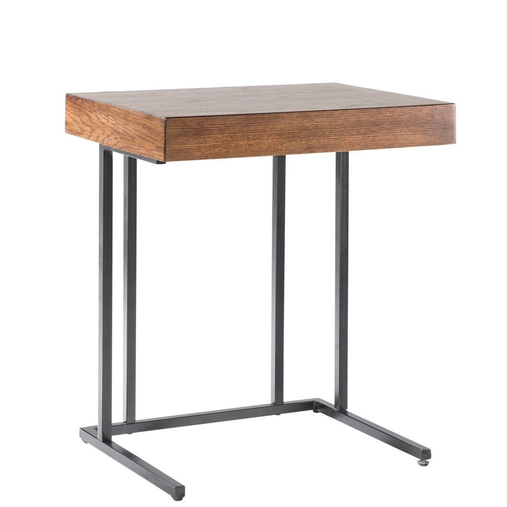 Modern Industrial Side Table Accent Table with Drawer