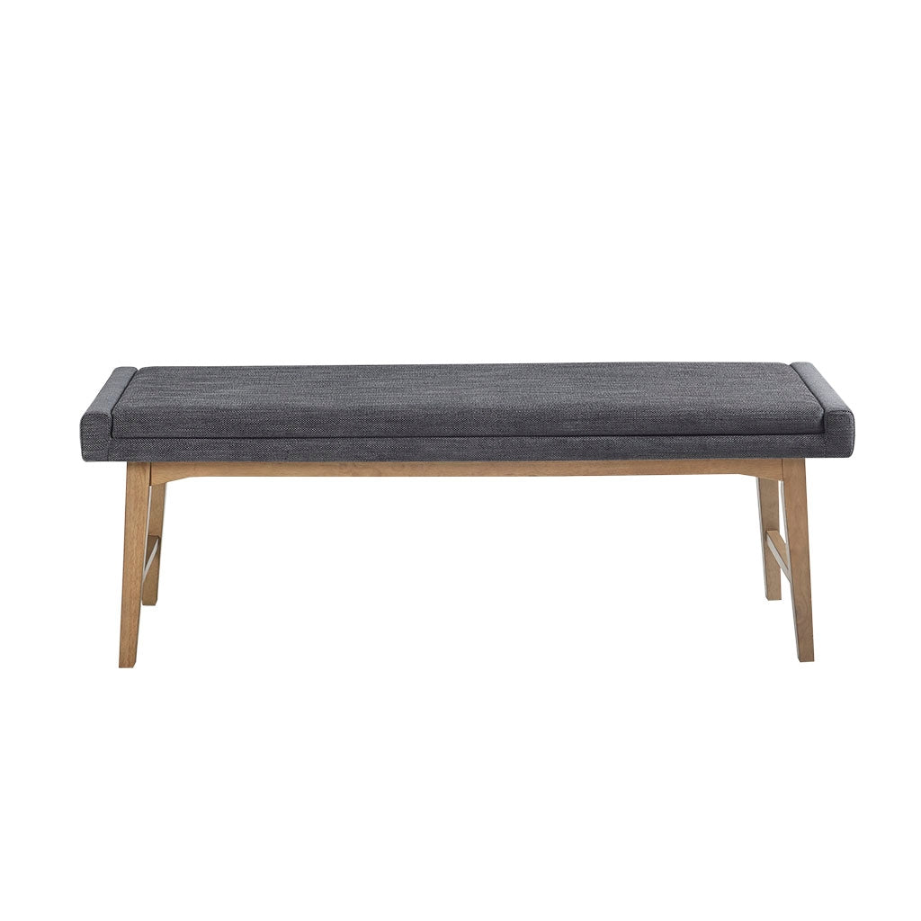 Modern Mid-Century Upholstered Accent Bench, Grey