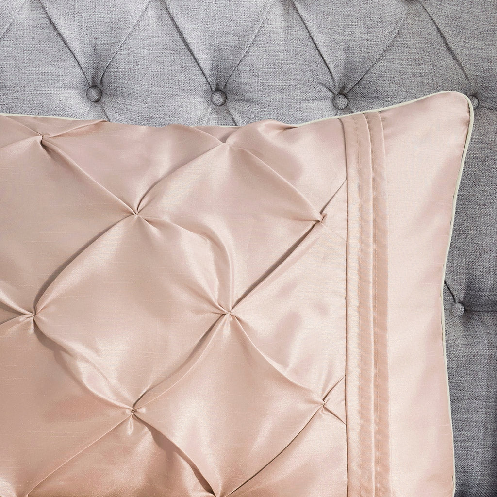 Silky Tufted 7-Piece Comforter Set, Blush