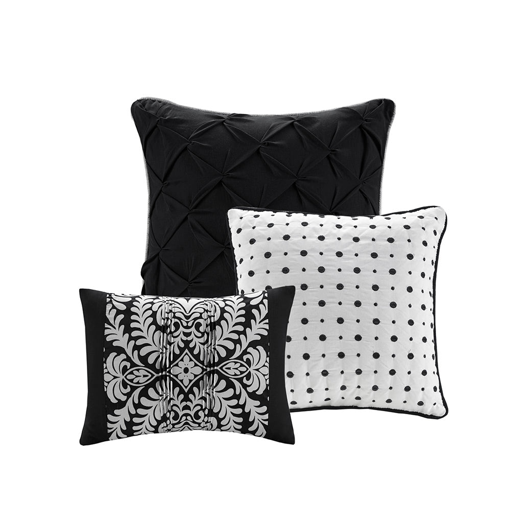 Transitional 6-Piece Quilt Set, Black