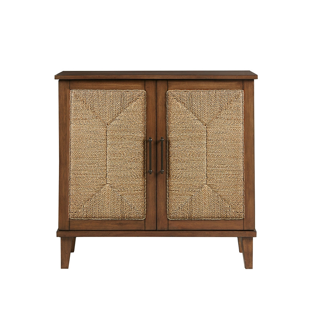 Handcrafted Natural Seagrass Woven Door Cabinet