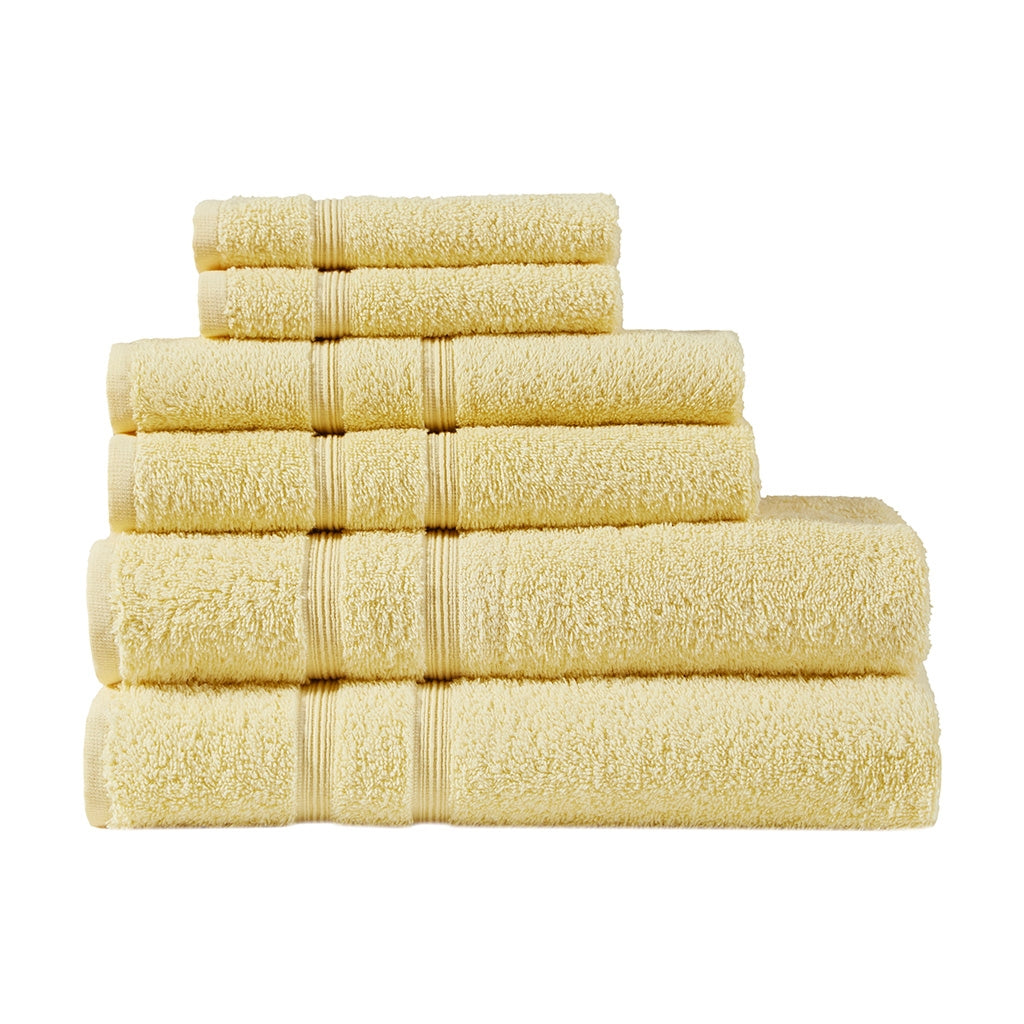 Turkish Cotton 500gsm 6-Piece Bathroom Towel Set, Yellow