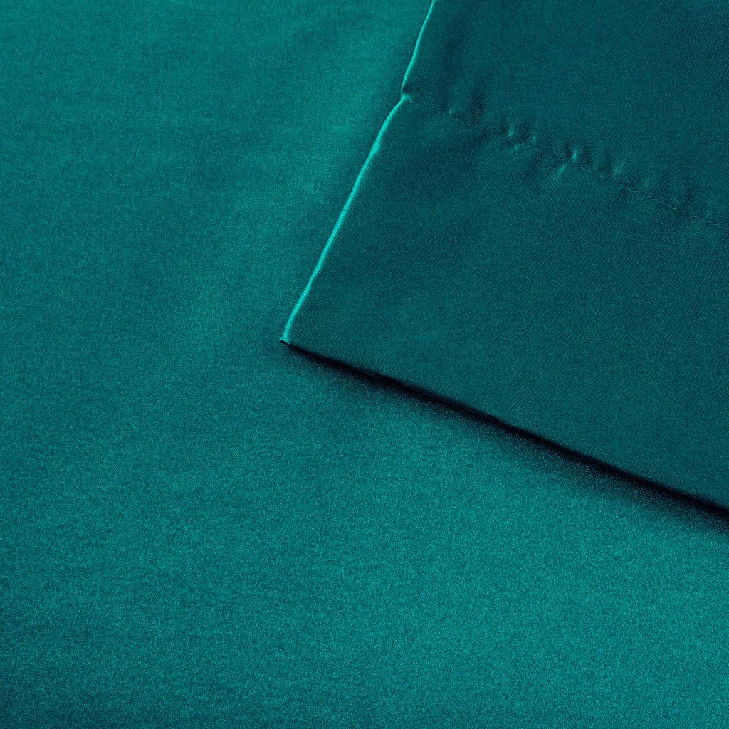 Luxury Satin 6-Piece Sheet Set, Teal Blue Green