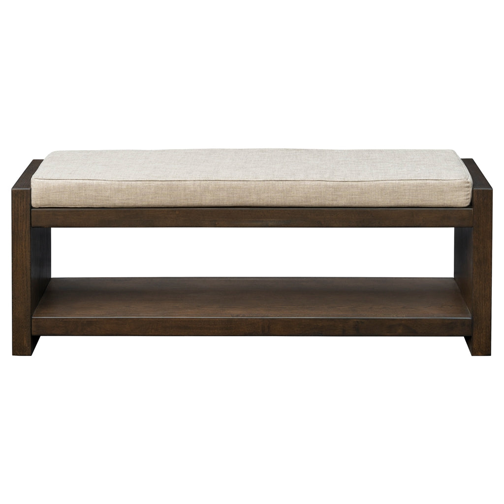 Wood Accent Bench with Lower Shelf