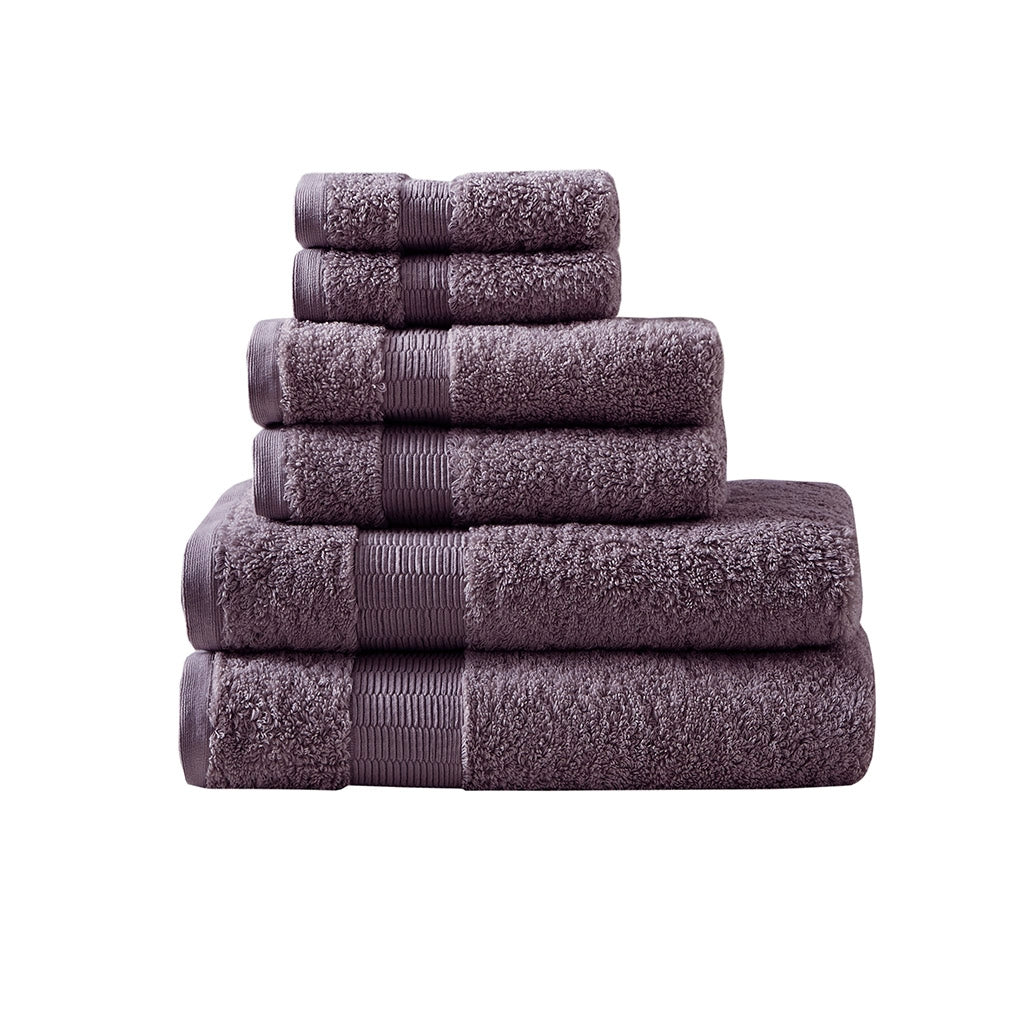 Egyptian Cotton 6-Piece Bathroom Towel Set, Purple