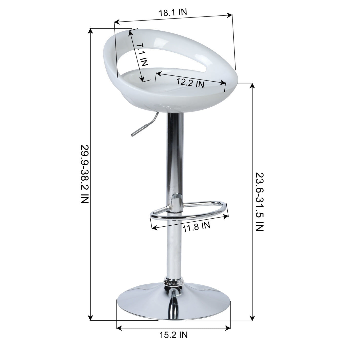 Copy of Swivel Bar Stool (Set of 2) Adjustable Height 23''-31''