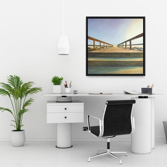 Footbridge | Framed Print On Canvas 24" X 24"