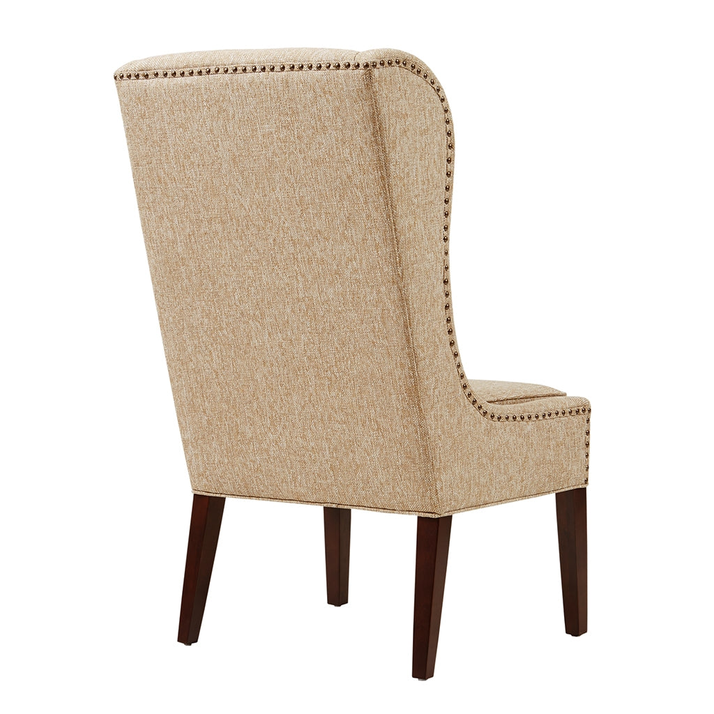 Winged High Back Dining Side Chair, Multi Beige