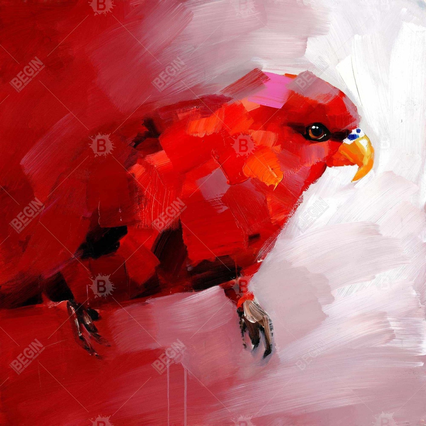 Abstract Red Parrot | Indoor Pillow Cover 20" X 20"