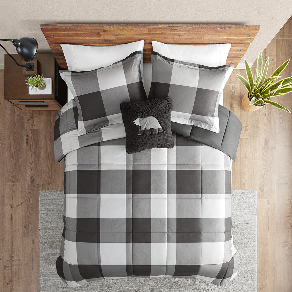 Cabin Down Alternative Comforter Set, Grey Buffalo Check