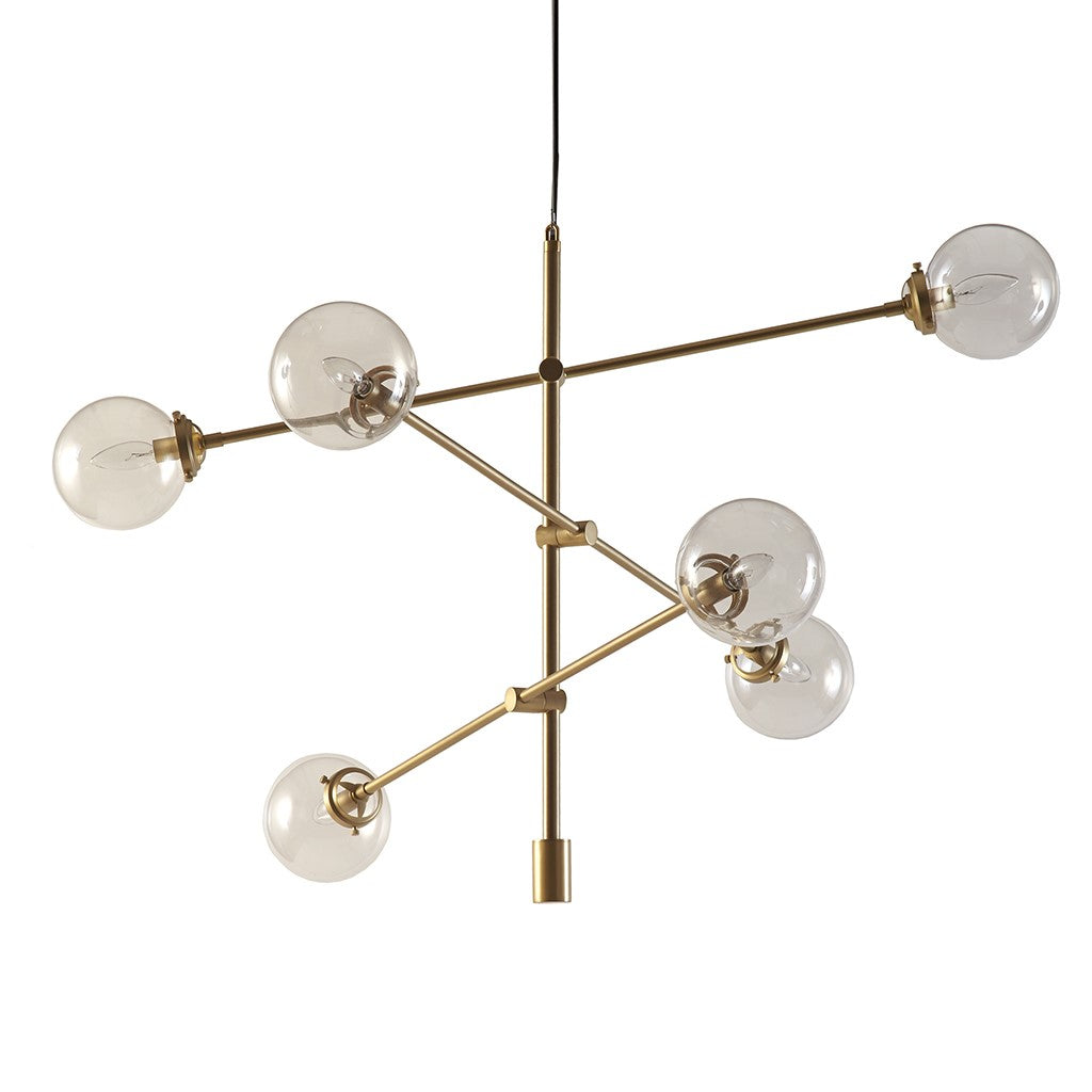 Modern Gold 6-Light Contemporary Chandelier