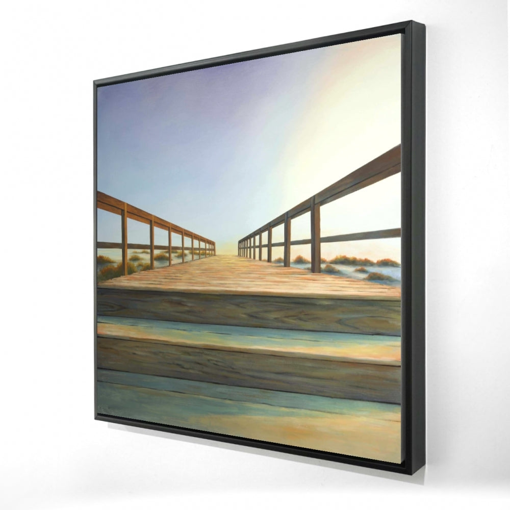 Footbridge | Framed Print On Canvas 24" X 24"