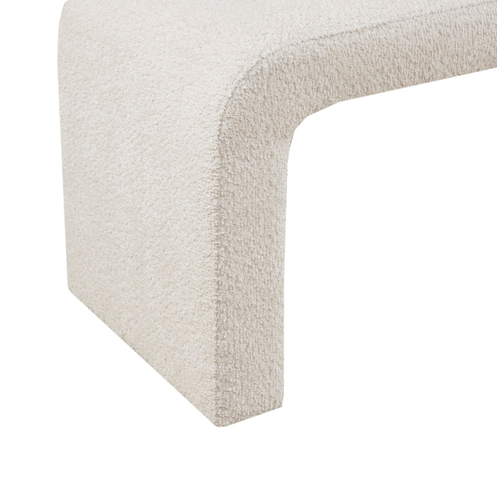 Cream Boucle Waterfall Accent Bench