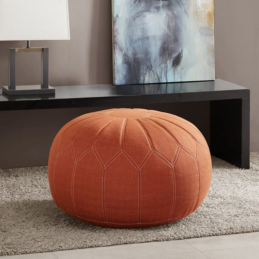 Oversized Pouf Ottoman Floor Chairs Accent Decor Orange