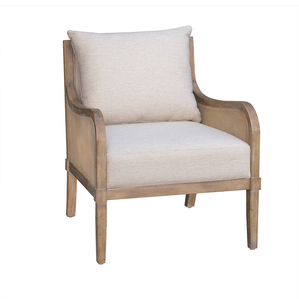 Cane Accent Chair with Removable Back Cushion