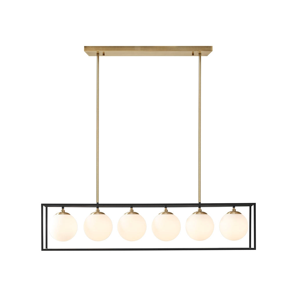 Open Cage 6-Globe Modern Industrial Chandelier