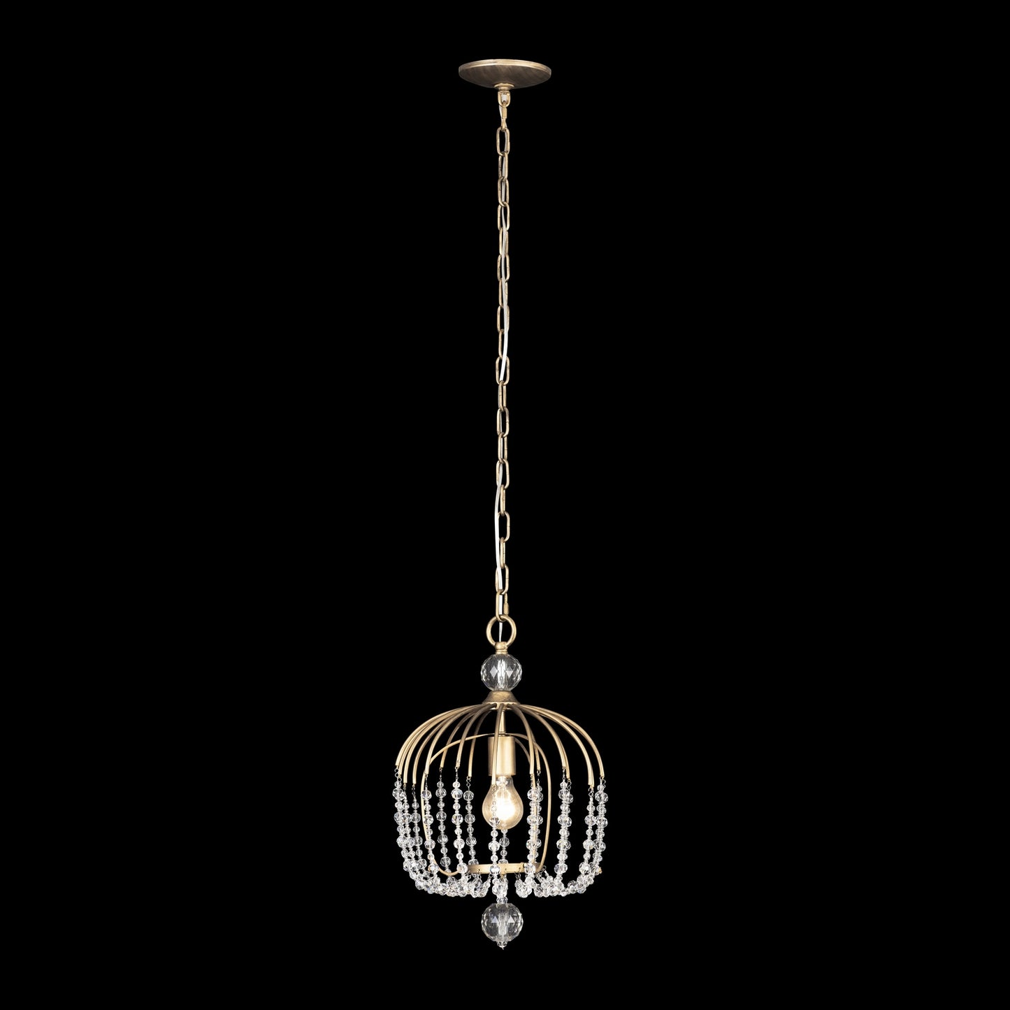 Voliere 1-Lt Crystal Pendant - Havana Gold