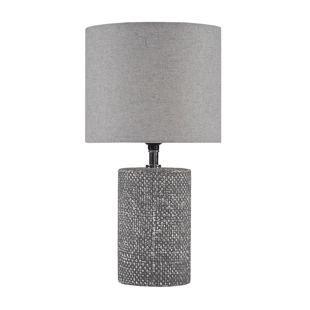 Cautes Textured Cylinder Table Lamp, Grey