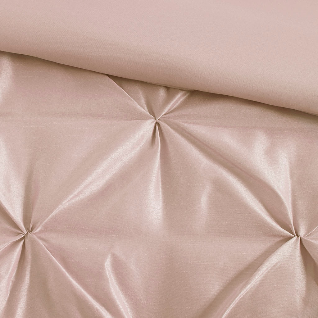 Silky Tufted 7-Piece Comforter Set, Blush