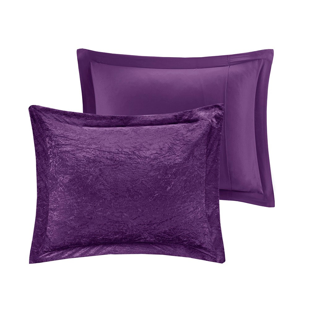 Crushed Velvet 4-Piece Comforter Set, Purple