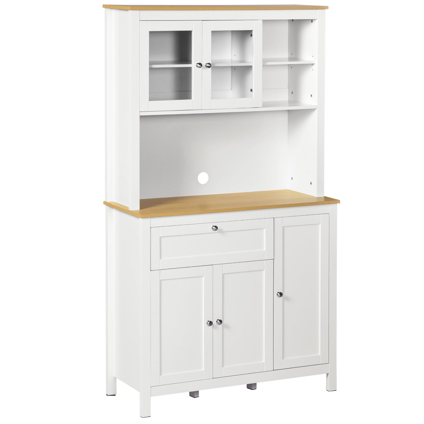 5-Door Kitchen Pantry Cabinet, Freestanding Storage Cabinet Cupboard with Adjustable Shelves, 71"