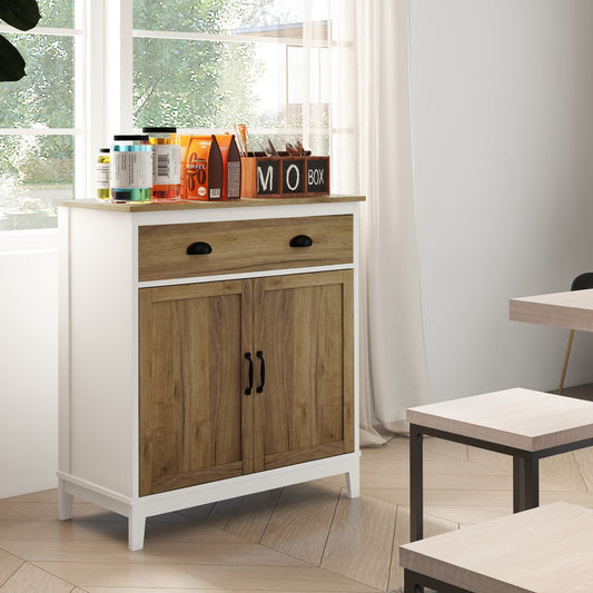 Farmhouse Sideboard, with Drawer and 2 Doors, Distressed Wood Grain