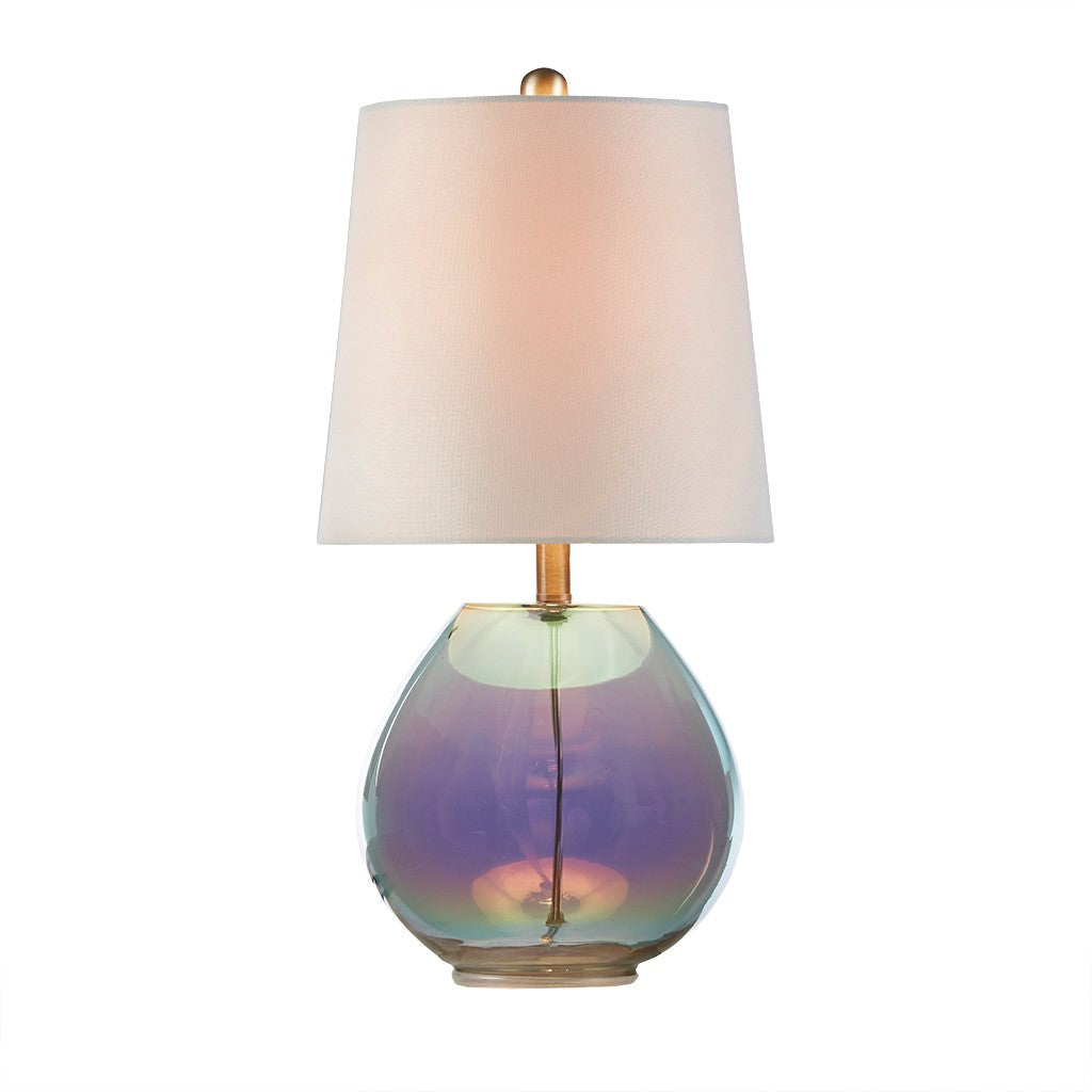 Colored Glass Base Bedroom Table Lamp (set of 2)