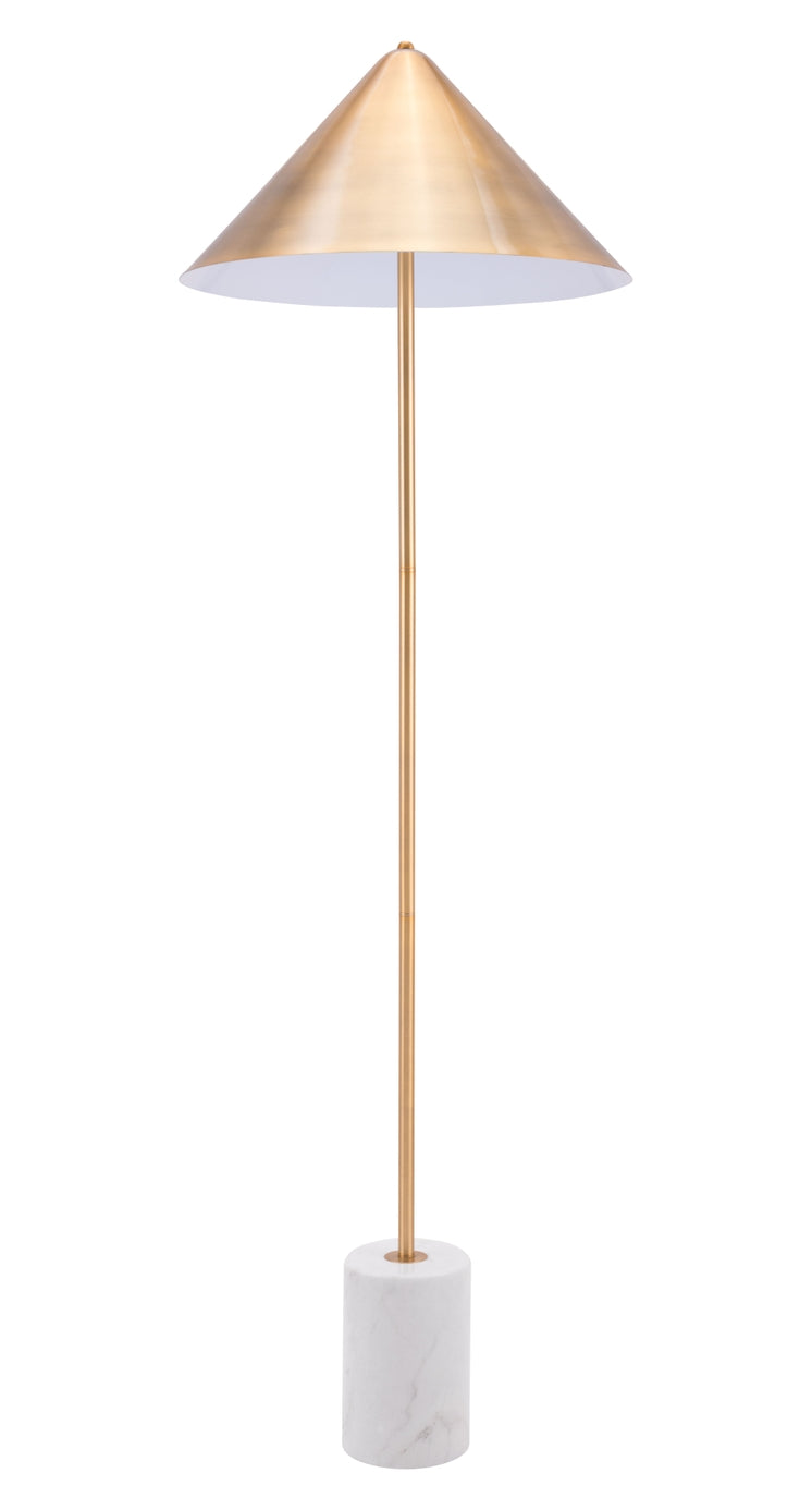 Bianca Floor Lamp Brass & White