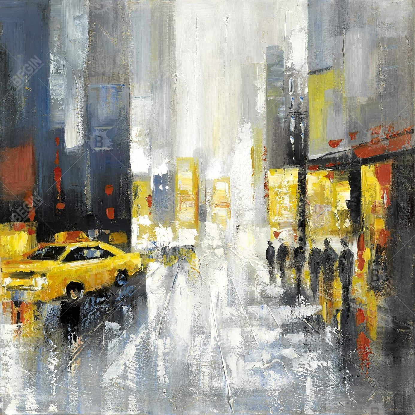 Rainy Busy Street | Outside Pillow Cover 18" X 18"