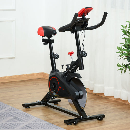 Upright Exercise Bike Indoor Bicycle Cardio Workout Cycling Machine Fitness Equipment for Home Gym w/ Adjustable Resistance Flywheel LCD Monitor