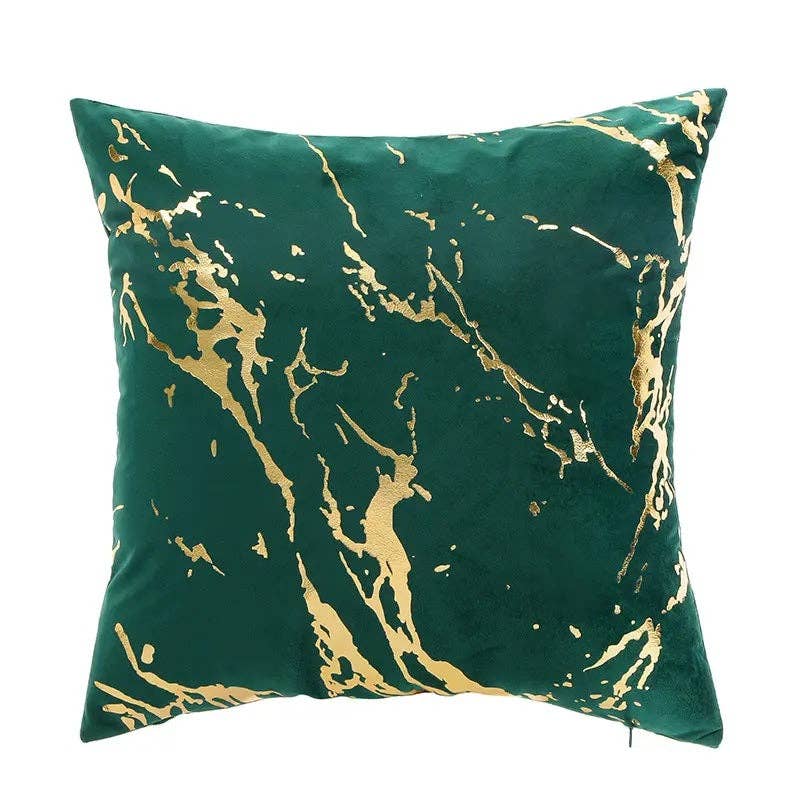 Gold Marble Pattern Design Velvet Cushion Covers 45 X 45 cm - Available in 3 Colours