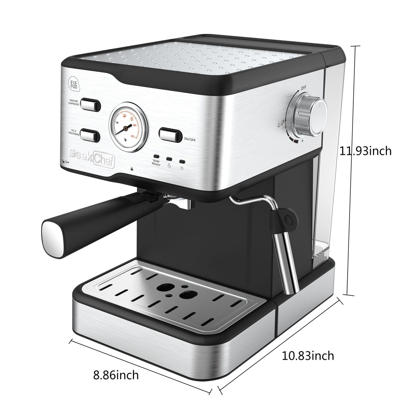 Espresso Machine 20 Bar Pump Pressure Cappuccino Latte Maker