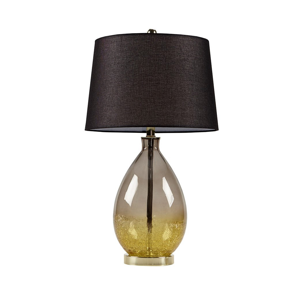 [Set of 2] Gold Glass Base Black Table Lamp