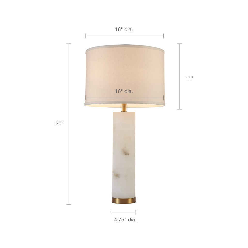 White Alabaster Gold Table Lamp