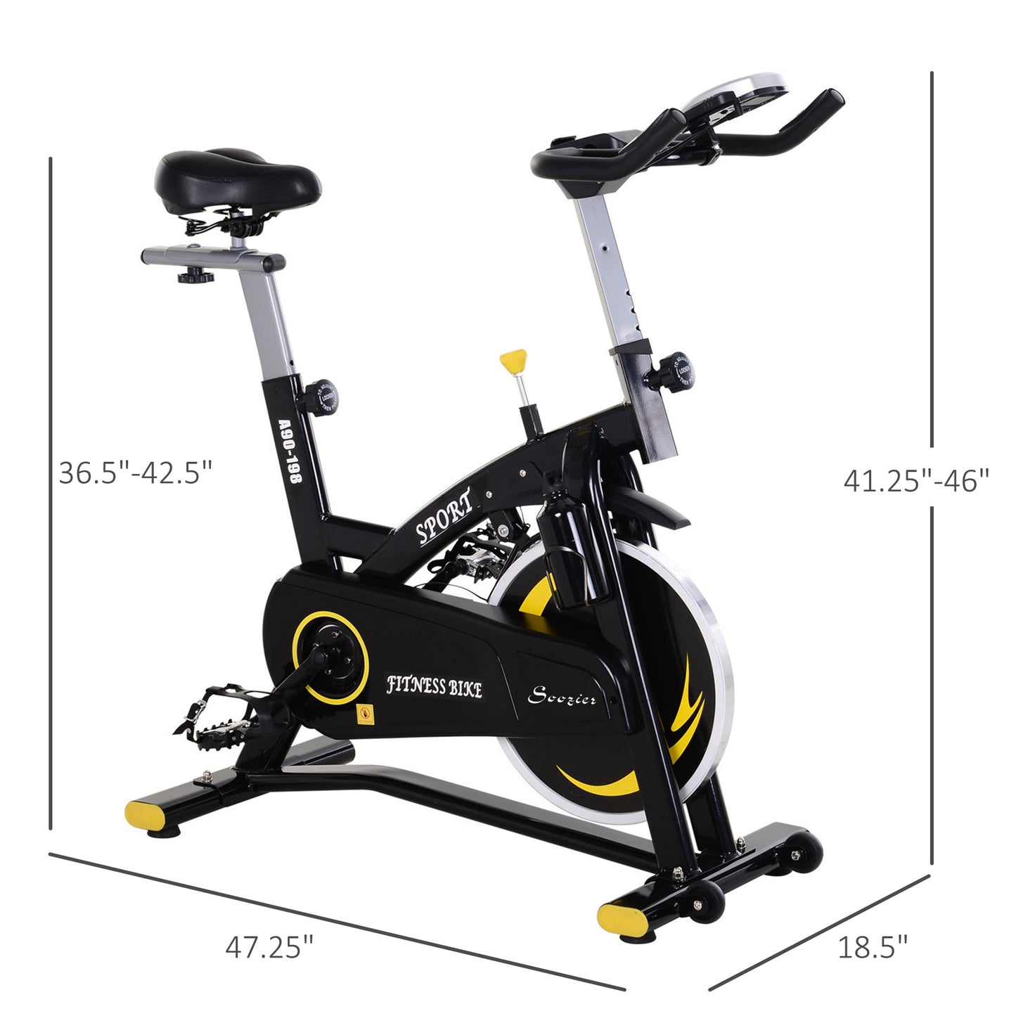 Stationary Magnetic Exercise Bike, Belt Drive Training Bicycle, Indoor Cardio Workout Cycling Bike for Home Gym, Adjustable Magnetic Resistance with LCD Monitor