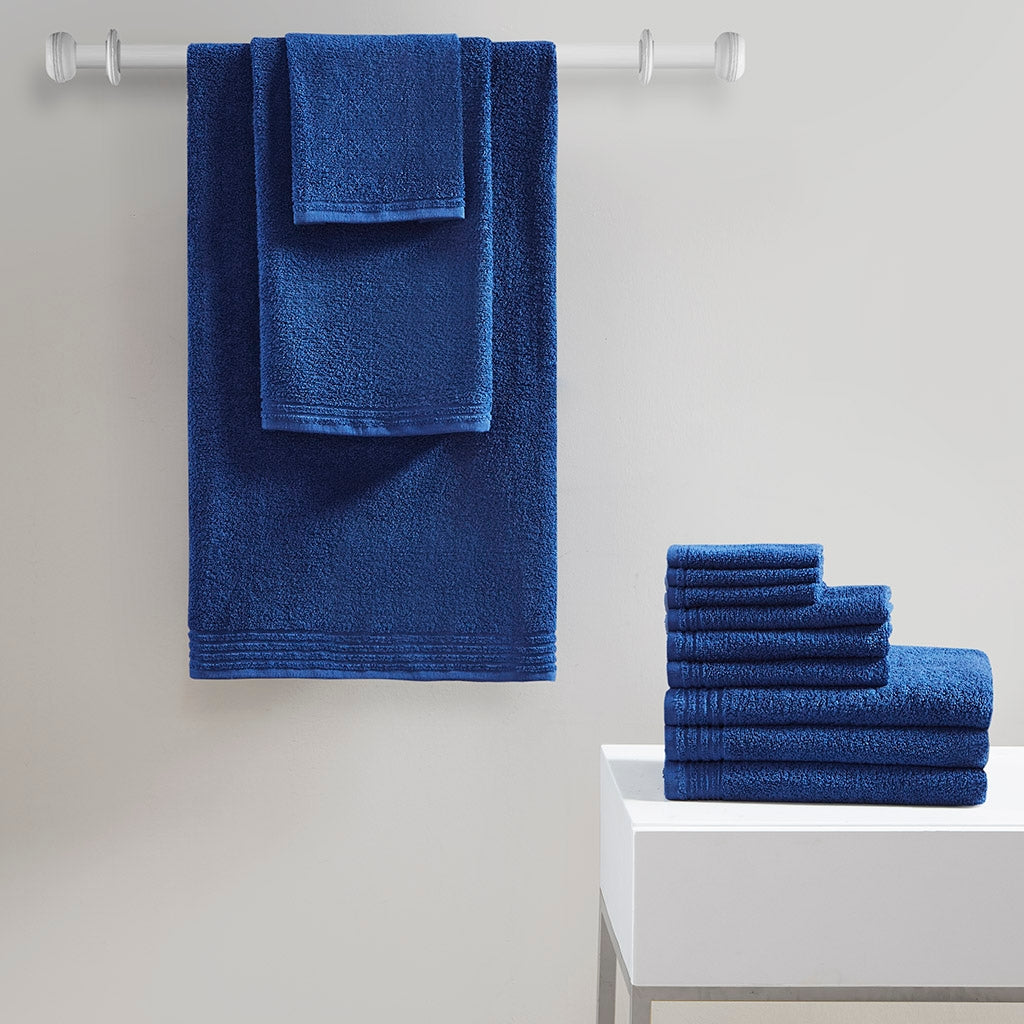 Big Bundle 12-Piece Bathroom Towel Set, Navy Blue