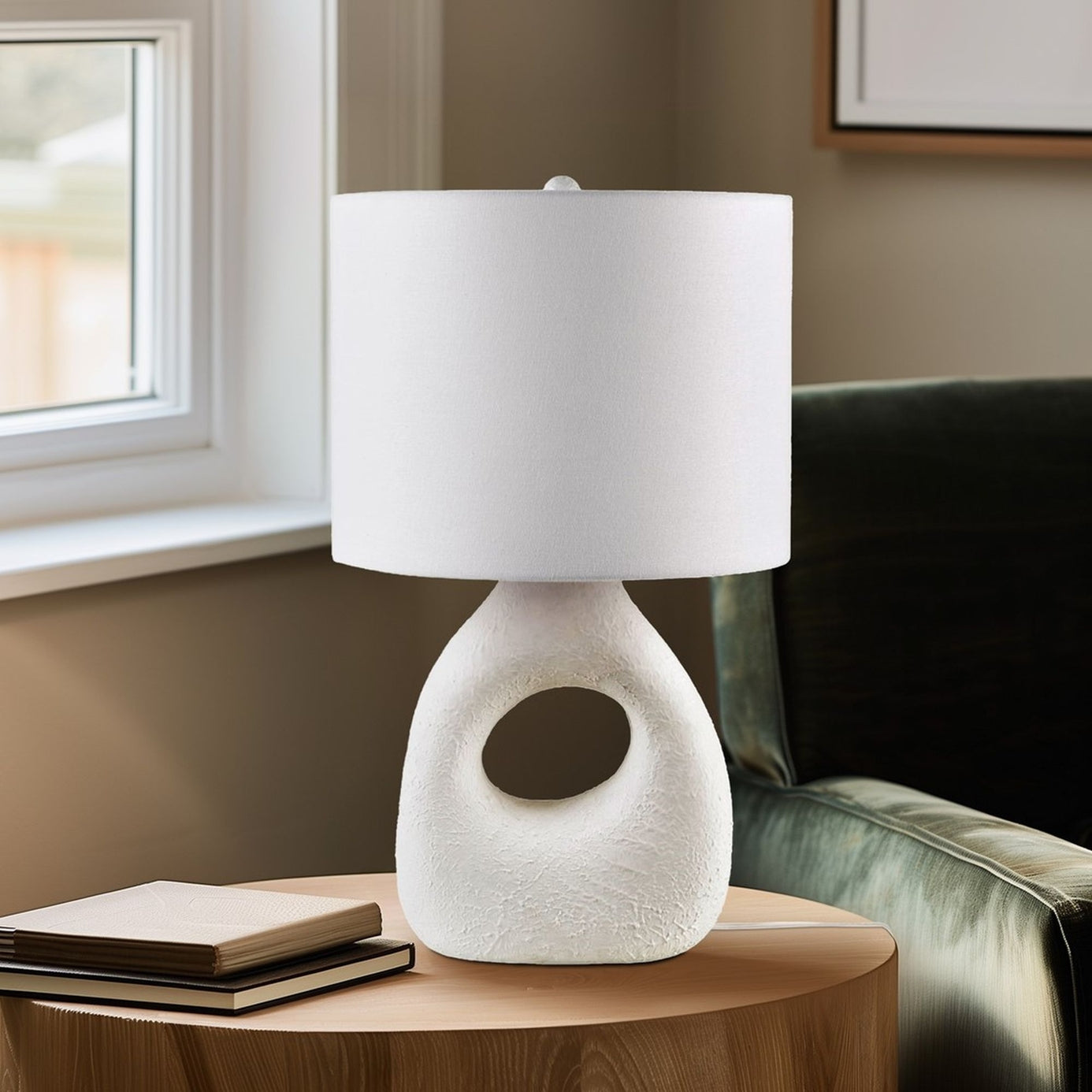 Contemporary White Ceramic Aesthetic Table Lamp