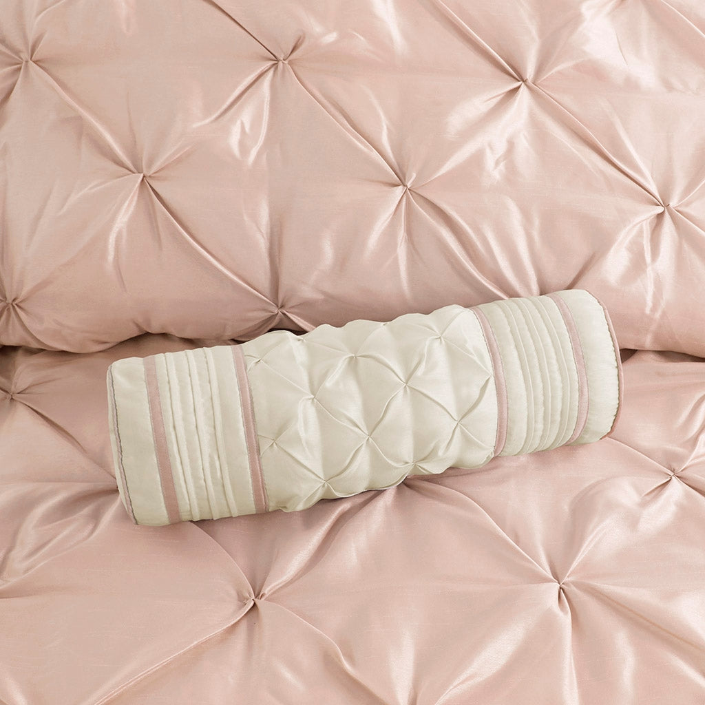 Silky Tufted 7-Piece Comforter Set, Blush