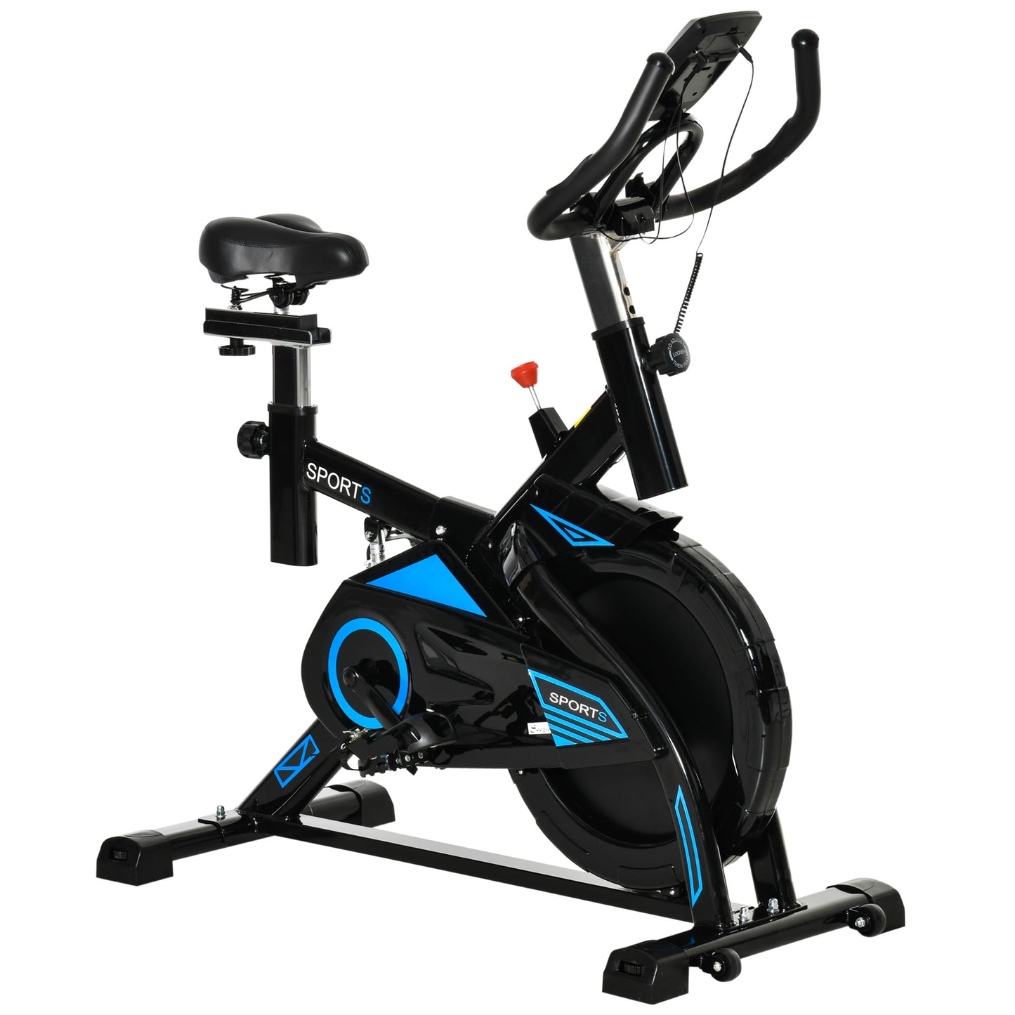 Stationary Exercise Bike Indoor Cardio Workout Cycling Bicycle w/ Heart Pulse Sensor & LCD Monitor 28.6lb Flywheel Adjustable Resistance