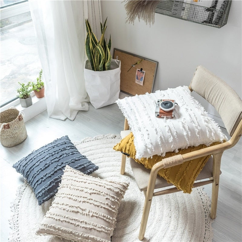 Frill Style pillow case in Vintage Yellow