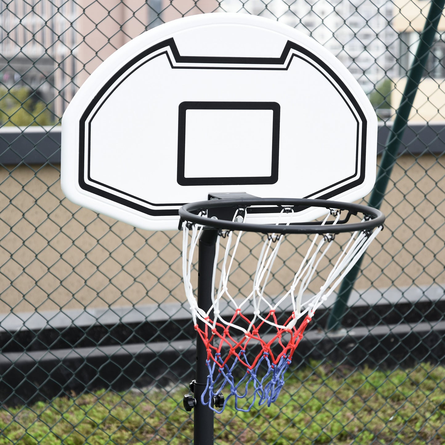 51"-64" Height Adjustable Basketball System Poolside Hoop Stand Portable with Wheels