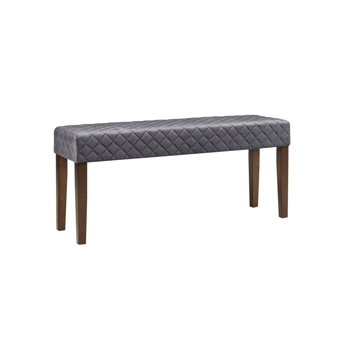 Diamond Quilted Upholstered Accent Bench, Grey