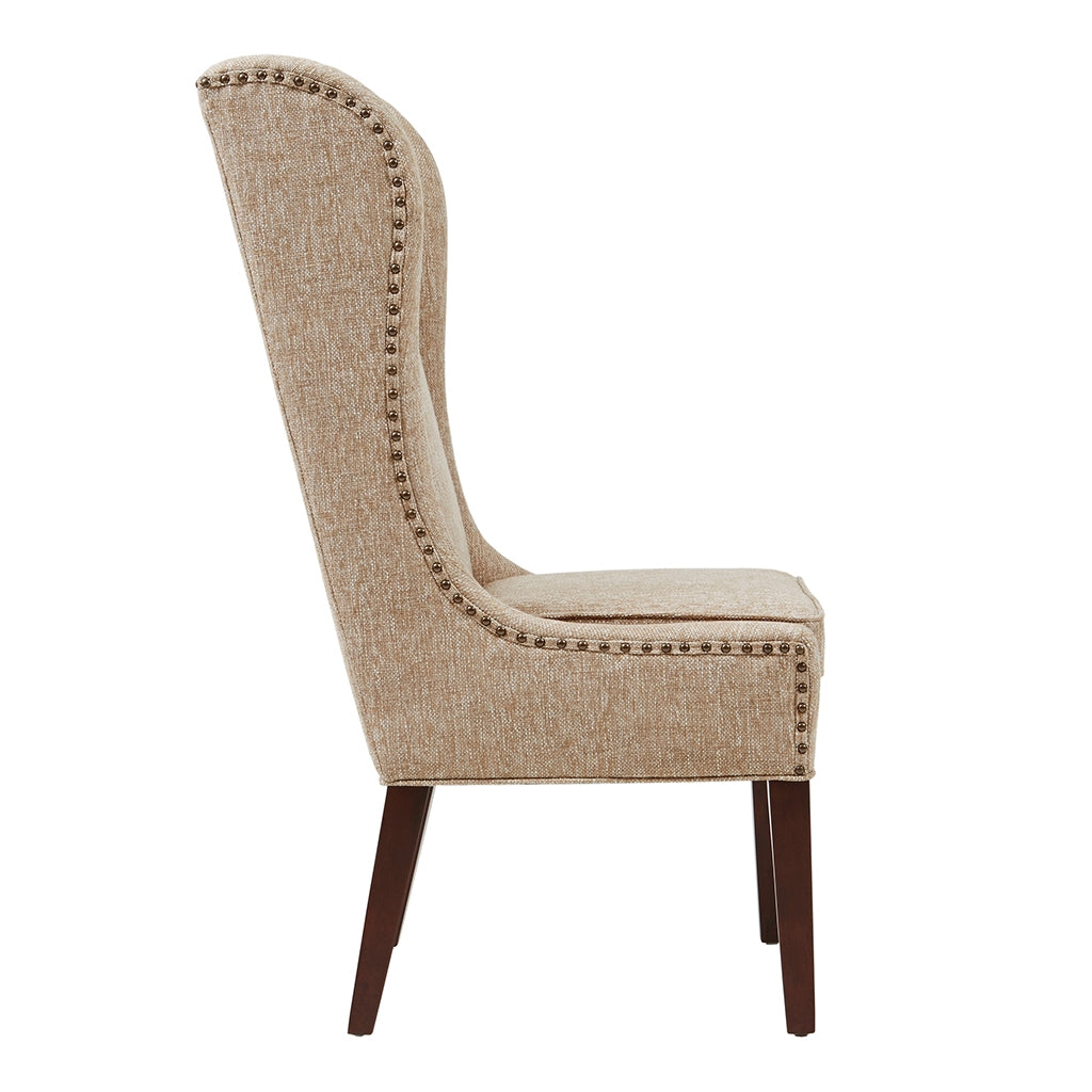 Winged High Back Dining Side Chair, Multi Beige