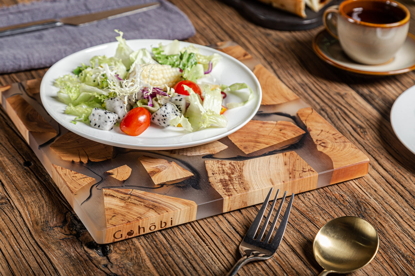 Real Wood Resin Placemat or serve board (24cm, Square) 1 PC 🇬🇧