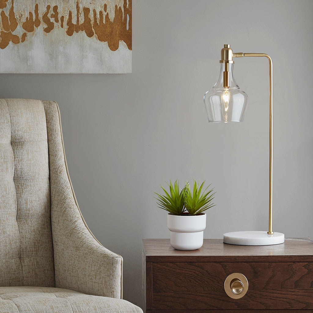 Modern Gold Metal Marble Base Table Lamp