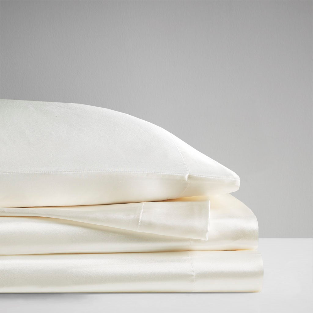 Luxury Satin 6-Piece Sheet Set, Ivory