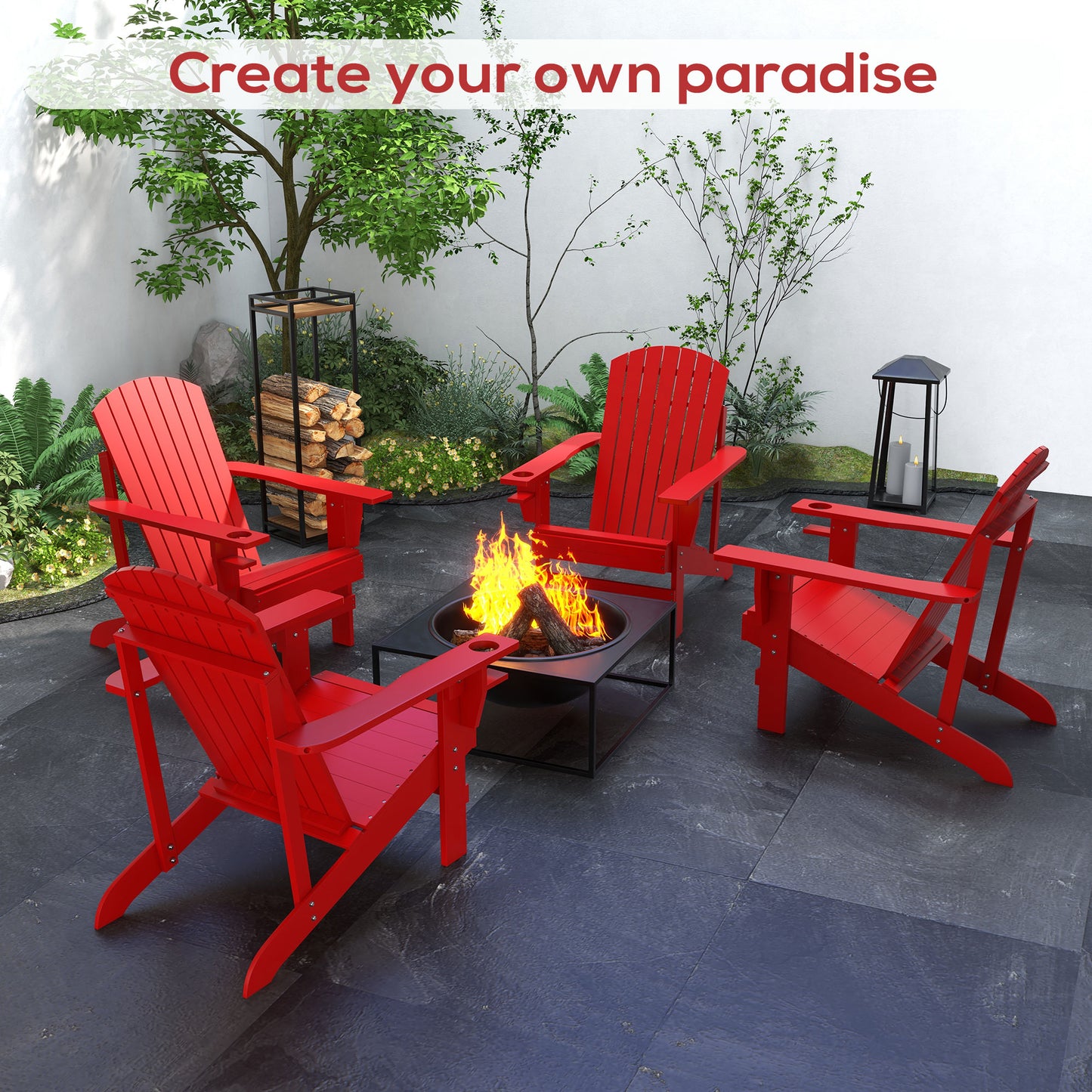 Classic Adirondack Chair, Muskoka Chairs in Red