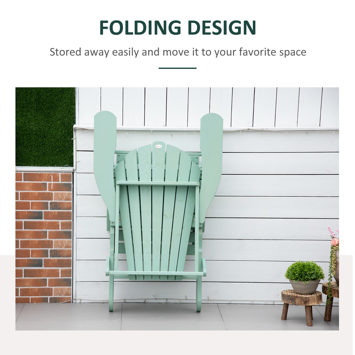 Foldable Adirondack Chair with Ottoman