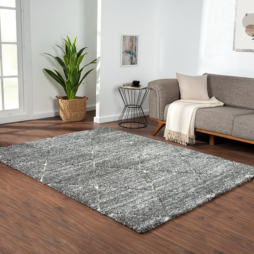 Modern Plush Scatter Rug Area Rug, Grey